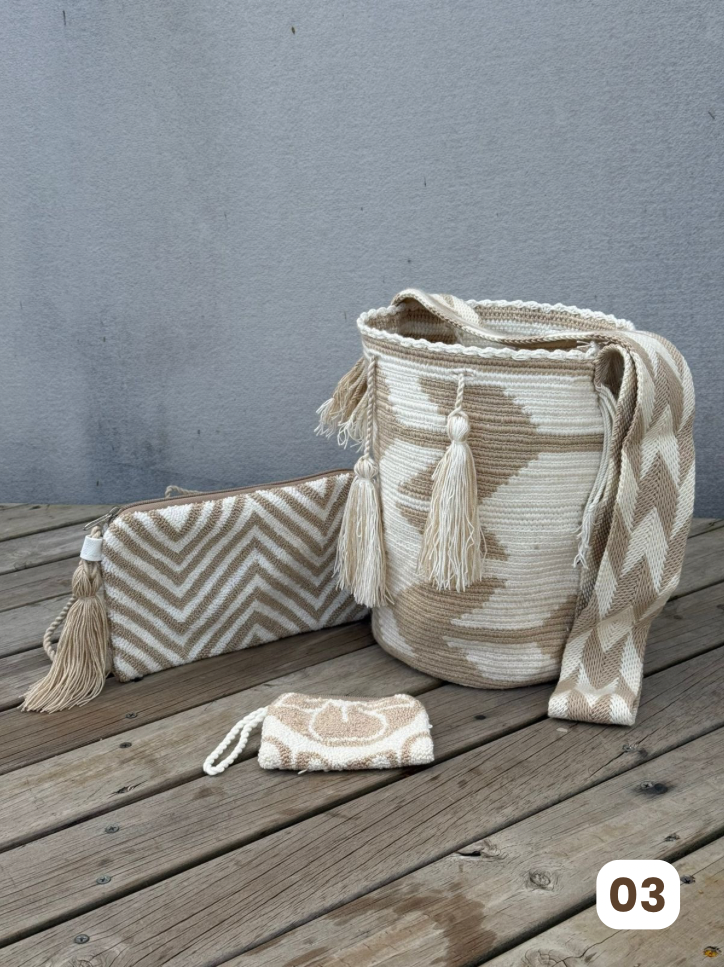 💫 Combo Wayuu: Mochila GRANDE Diseño+ Sobre + (MONEDERO GRATIS) 🎁