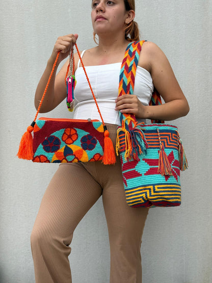 💫 Combo Wayuu: Mochila GRANDE Diseño+ Sobre + (MONEDERO GRATIS) 🎁