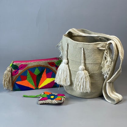 💫 Combo Wayuu: Mochila GRANDE+ Sobre + (MONEDERO GRATIS) 🎁