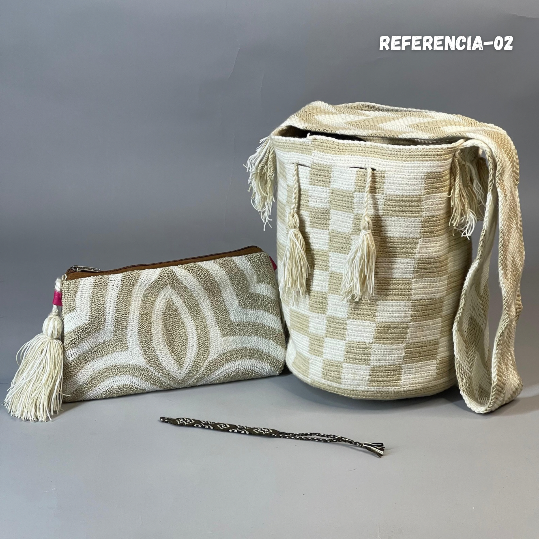 😱Combo Wayuu: Mochila GRANDE Diseño+ Sobre Tapizado+ (MANILLA GRATIS) 🎁