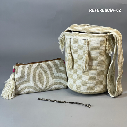 😱Combo Wayuu: Mochila GRANDE Diseño+ Sobre Tapizado+ (MANILLA GRATIS) 🎁