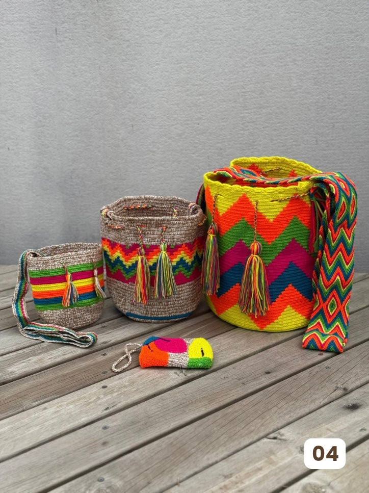 ✨Combo Completo- 3 Mochilas + Monedero Artesanal🎁🧶
