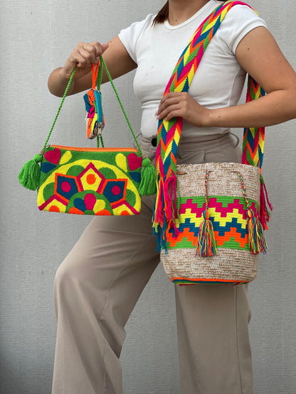 💫 Combo Wayuu: Mochila GRANDE Diseño+ Sobre + (MONEDERO GRATIS) 🎁