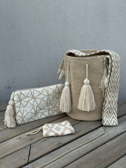 💫 Combo Wayuu: Mochila GRANDE+ Monedero + Sobre Artesanal🎁