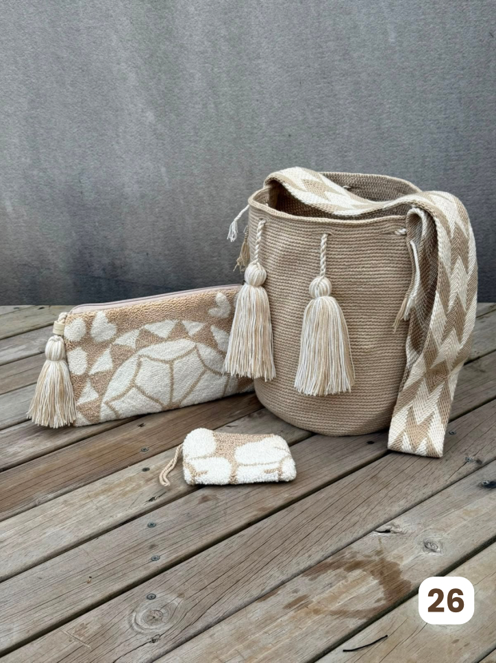 💫 Combo Wayuu: Mochila GRANDE+ Monedero + Sobre Artesanal🎁