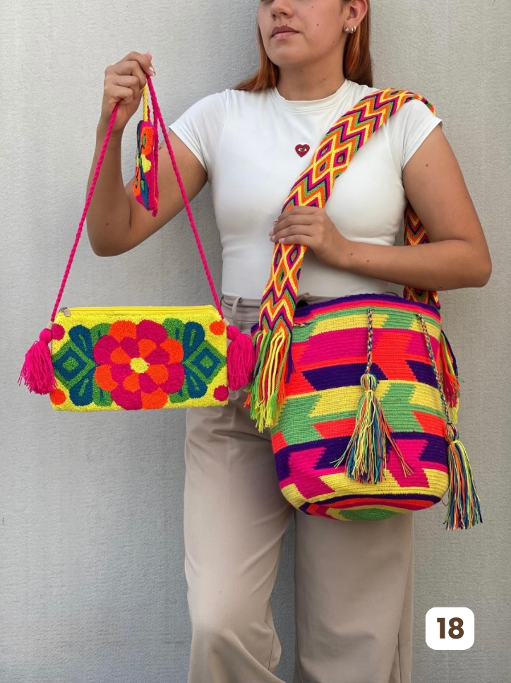 💫 Combo Wayuu: Mochila GRANDE Diseño+ Sobre + (MONEDERO GRATIS) 🎁