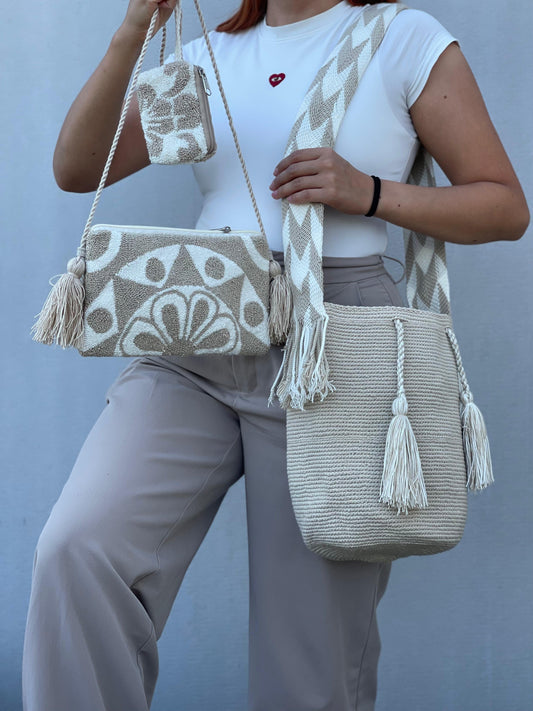 💫 Combo Wayuu: Mochila GRANDE+ Monedero + Sobre Artesanal🎁