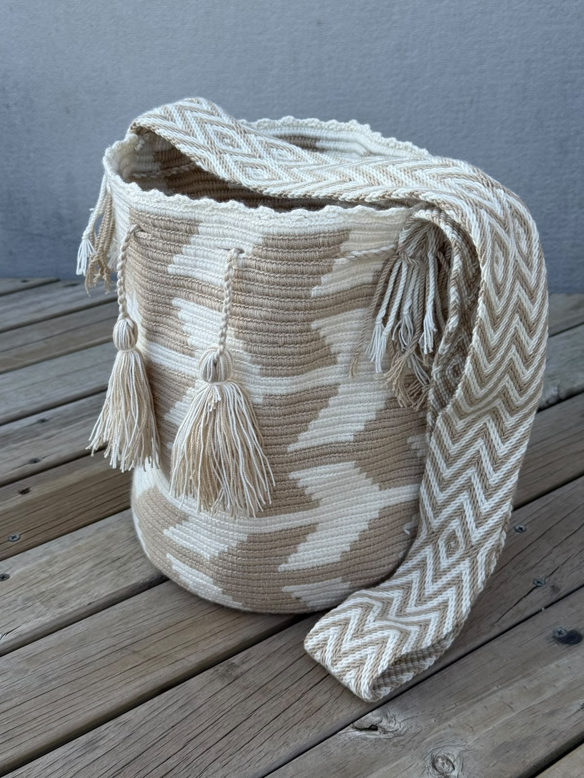 Mochila GRANDE Beige (31x28)
