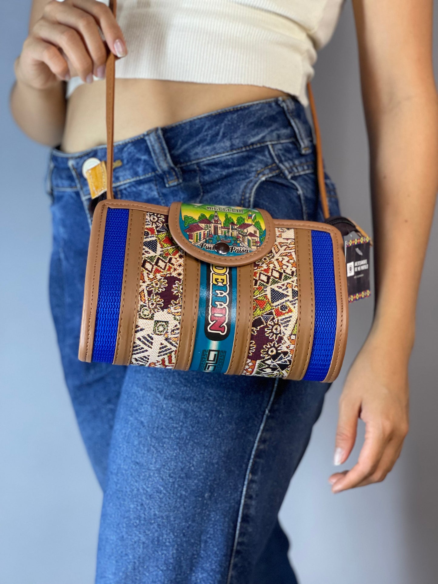 Bolso Cilindro Pequeño Azul