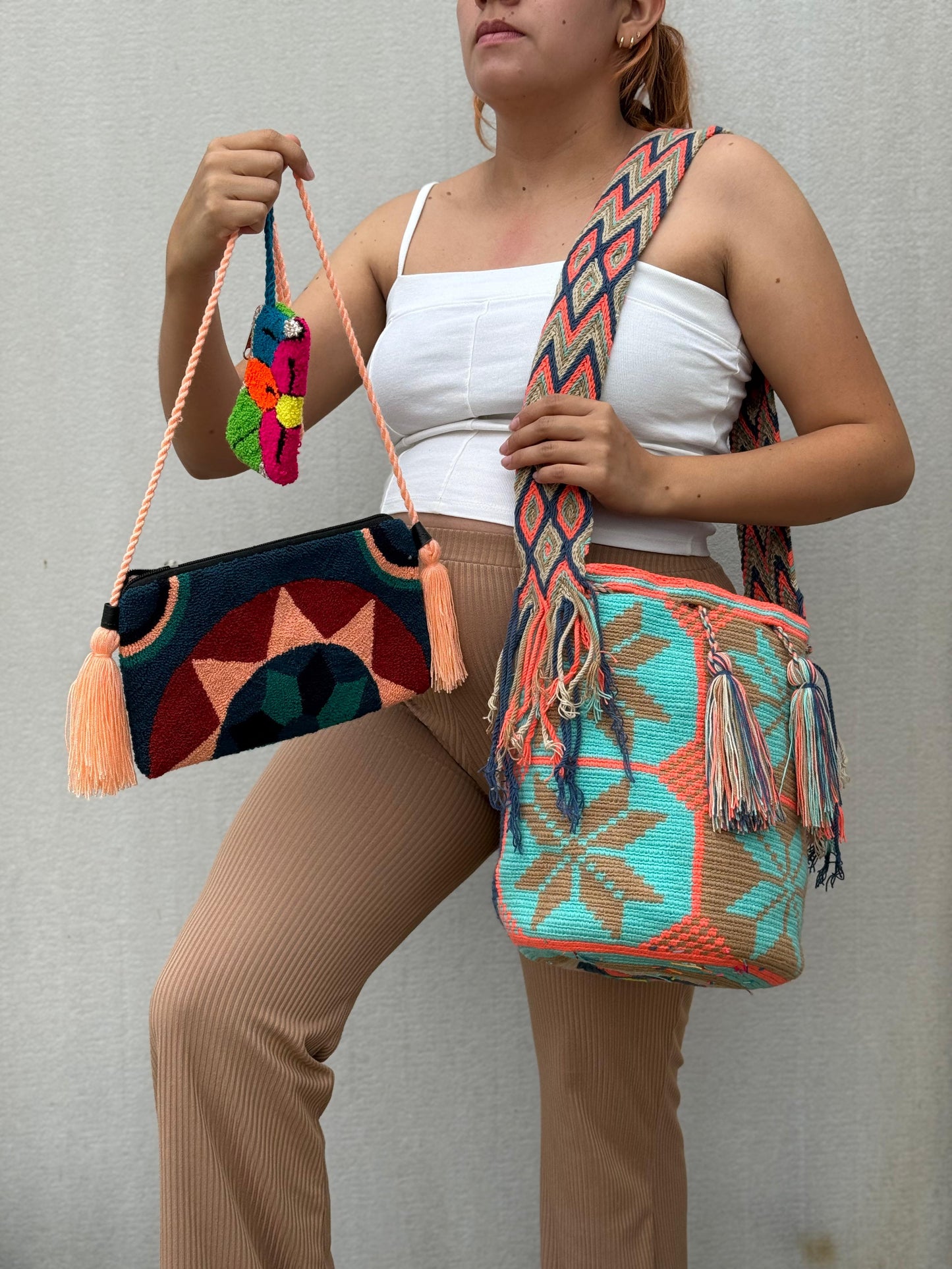 💫 Combo Wayuu: Mochila GRANDE Diseño+ Sobre + (MONEDERO GRATIS) 🎁