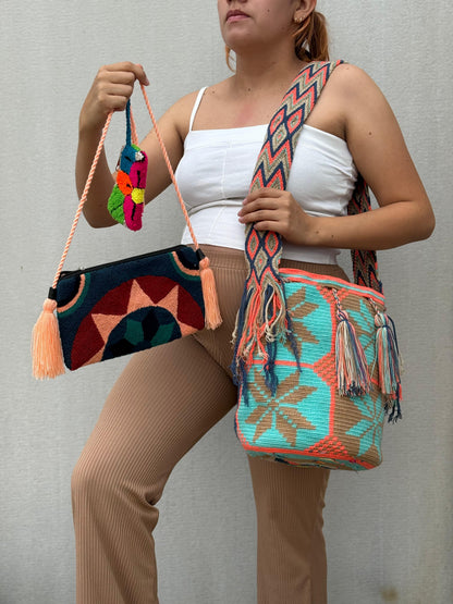 💫 Combo Wayuu: Mochila GRANDE Diseño+ Sobre + (MONEDERO GRATIS) 🎁