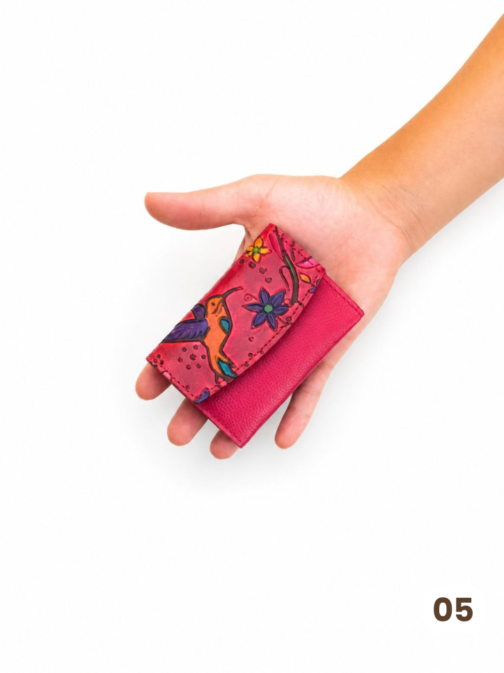 🌺 Billetera Pequeña Pintada a Mano (11x8cm)