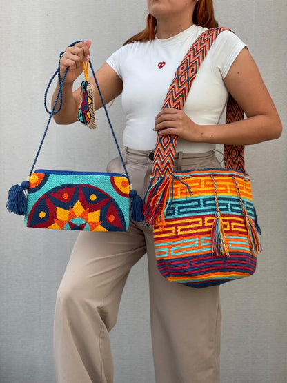 💫 Combo Wayuu: Mochila GRANDE Diseño+ Sobre + (MONEDERO GRATIS) 🎁