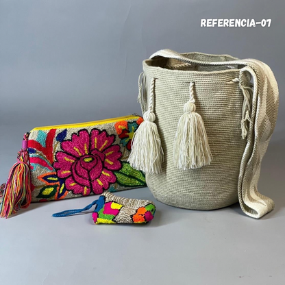 💫 Combo Wayuu: Mochila GRANDE+ Sobre + (MONEDERO GRATIS) 🎁