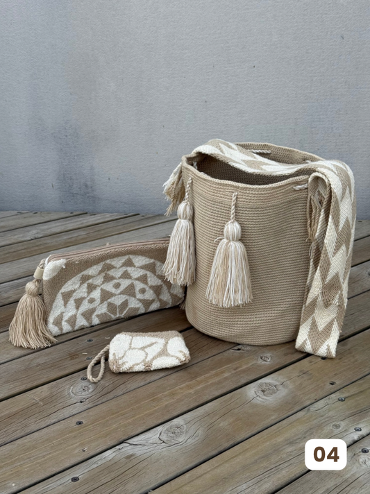 💫 Combo Wayuu: Mochila GRANDE+ Monedero + Sobre Artesanal🎁