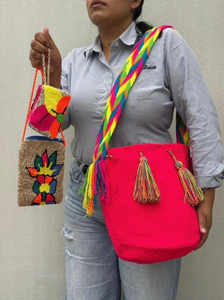 Combo: Mochila GRANDE + Portacelular + (MONEDERO GRATIS)