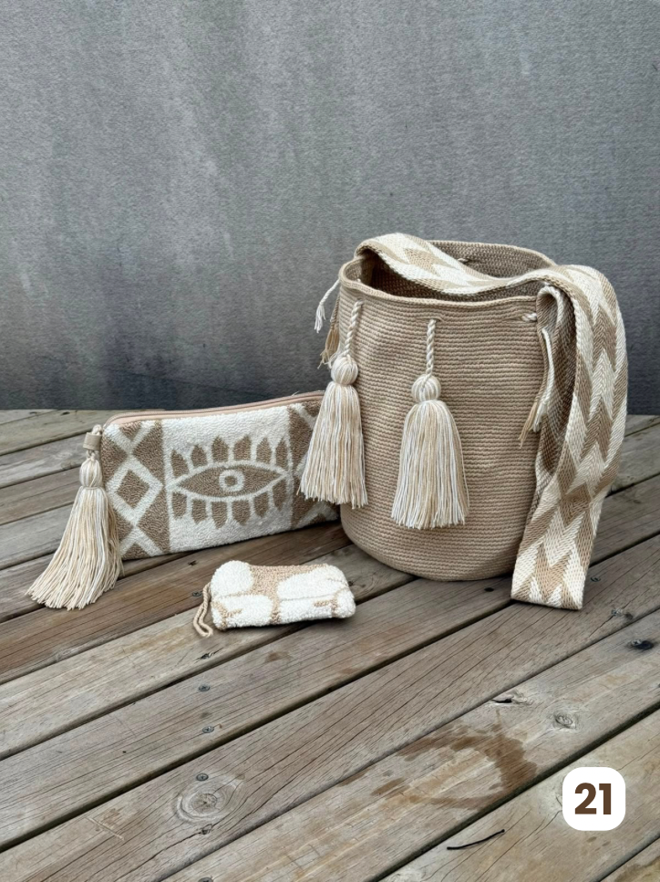💫 Combo Wayuu: Mochila GRANDE+ Monedero + Sobre Artesanal🎁