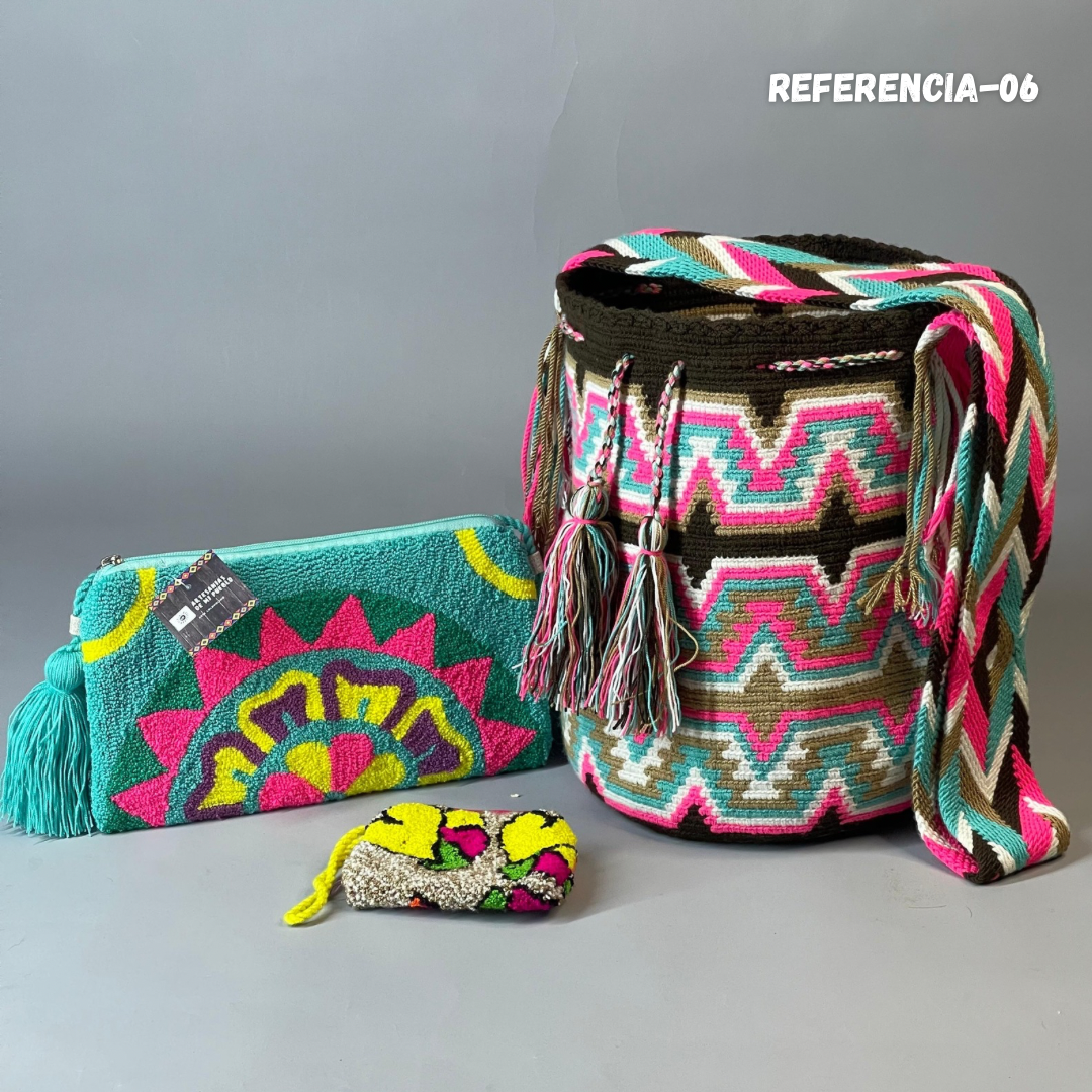 💫 Combo Wayuu: Mochila GRANDE Diseño+ Sobre + (MONEDERO GRATIS) 🎁