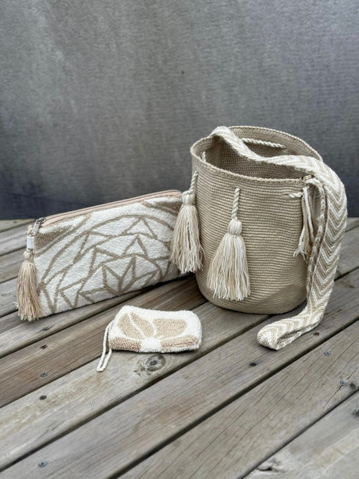 Combos Wayuu: Mochila MEDIANA + Sobre + (MONEDERO GRATIS)
