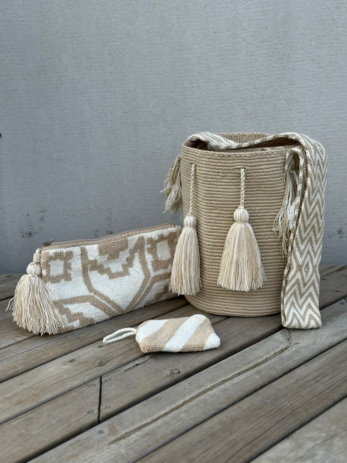 💫 Combo Wayuu: Mochila GRANDE+ Monedero + Sobre Artesanal🎁