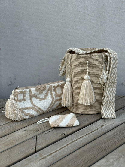 💫 Combo Wayuu: Mochila GRANDE+ Monedero + Sobre Artesanal🎁