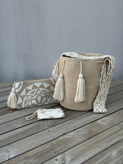 💫 Combo Wayuu: Mochila GRANDE+ Monedero + Sobre Artesanal🎁