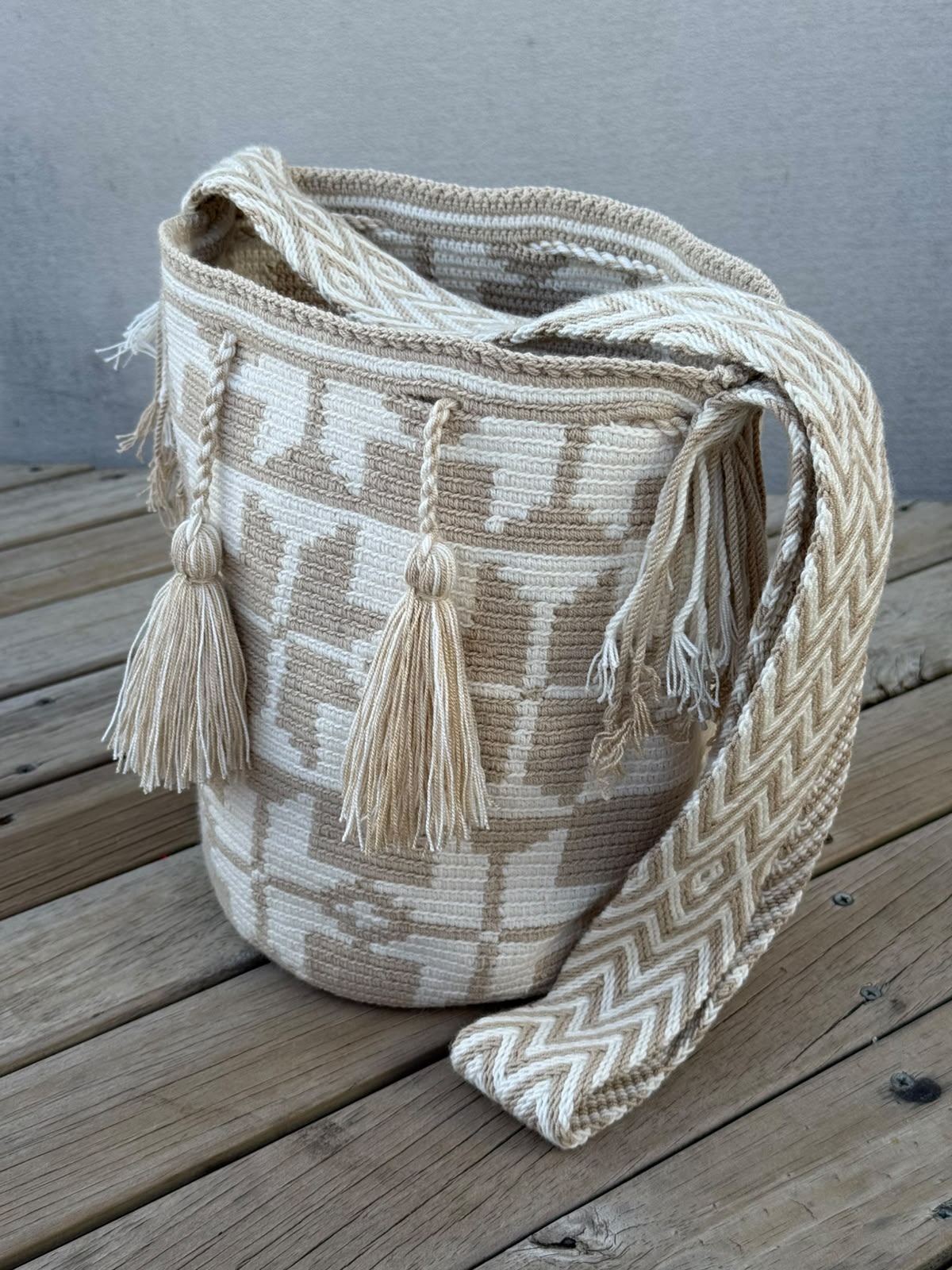 Mochila GRANDE Beige (31x28)