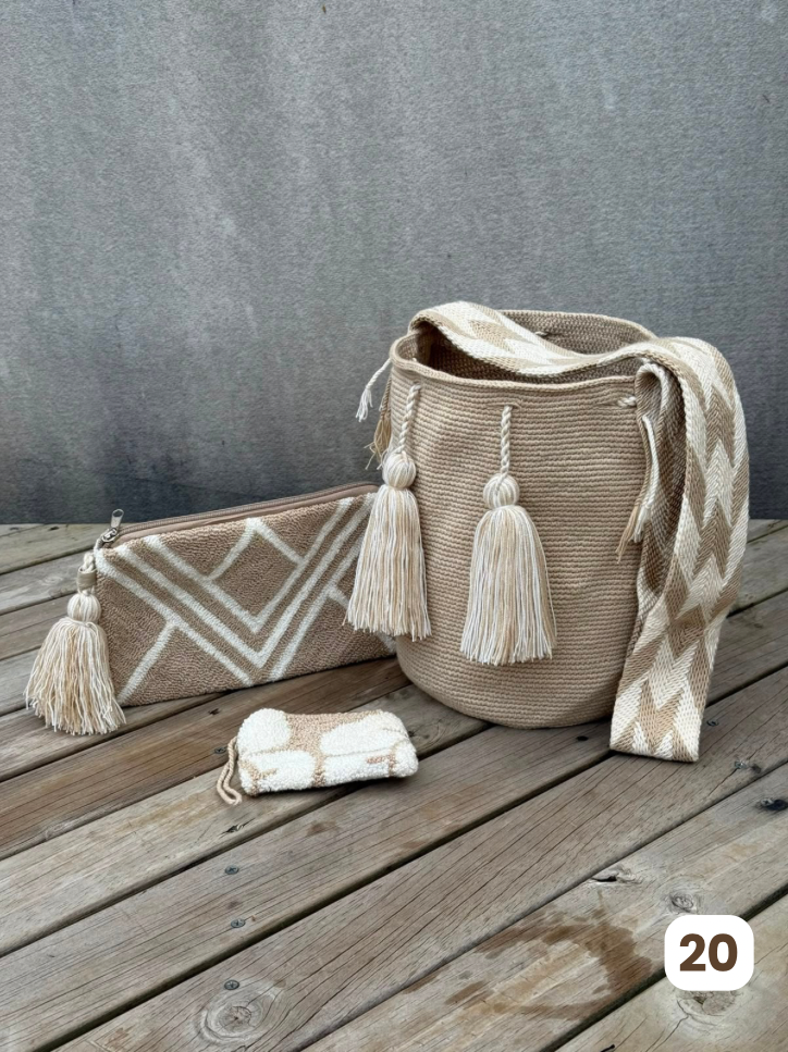 💫 Combo Wayuu: Mochila GRANDE+ Monedero + Sobre Artesanal🎁