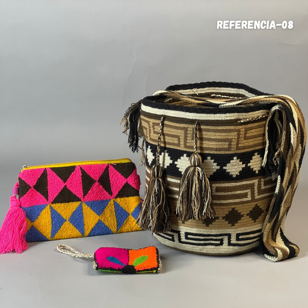 💫 Combo Wayuu: Mochila GRANDE Diseño+ Sobre + (MONEDERO GRATIS) 🎁