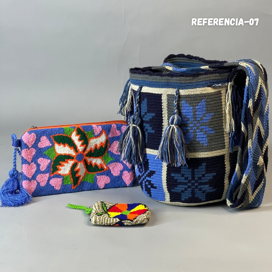 💫 Combo Wayuu: Mochila GRANDE Diseño+ Sobre + (MONEDERO GRATIS) 🎁