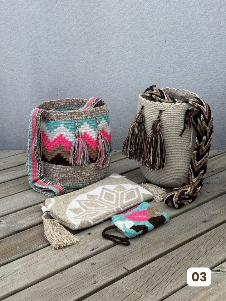 ✨Combo Especial: 2 Mochilas MEDIANAS+ (Sobre Wayuu + Monedero GRATIS) 🎁