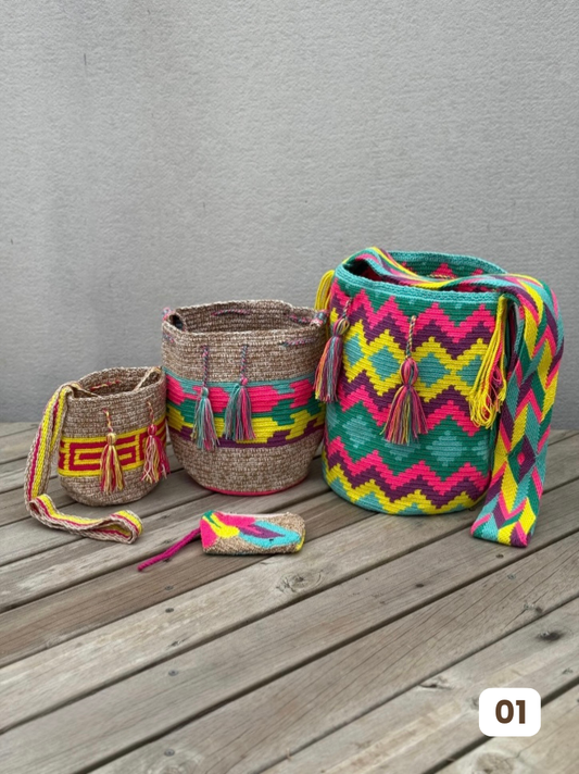 ✨Combo Completo- 3 Mochilas + Monedero Artesanal🎁🧶