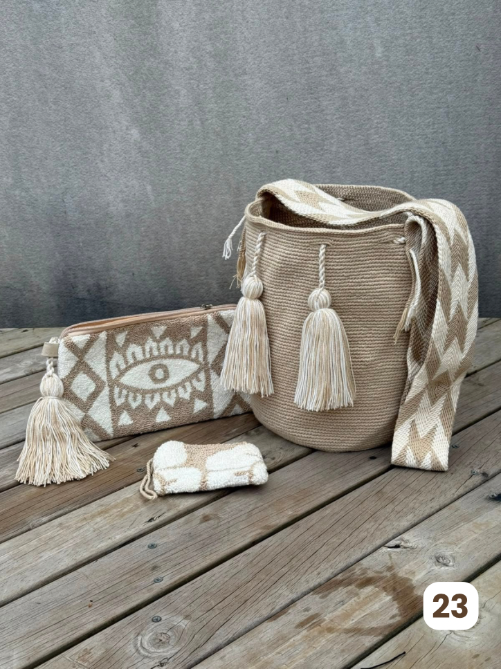 💫 Combo Wayuu: Mochila GRANDE+ Monedero + Sobre Artesanal🎁