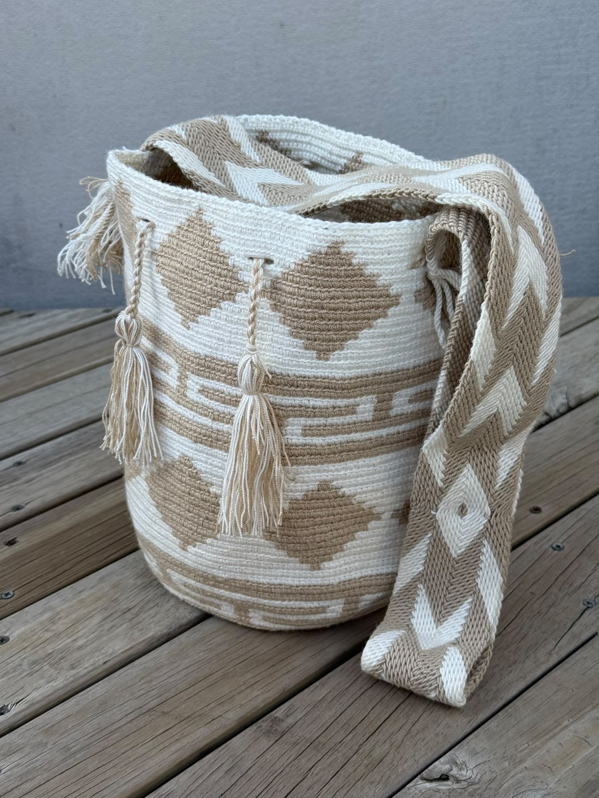 Mochila GRANDE Beige (31x28)