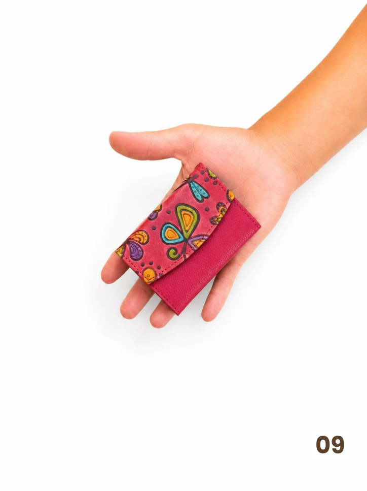 🌺 Billetera Pequeña Pintada a Mano (11x8cm)