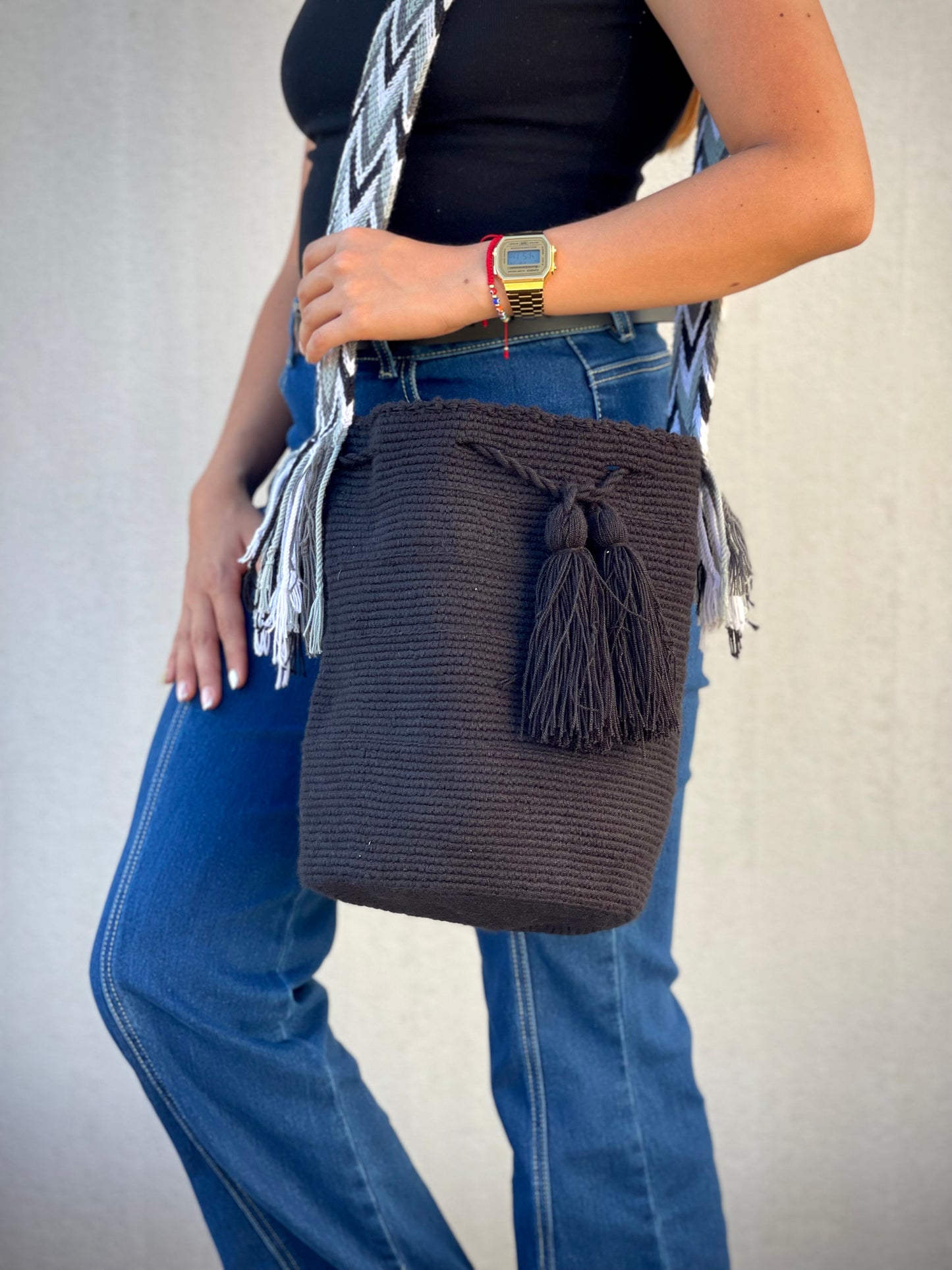 Mochila GRANDE Negra⚫️ 🎩(31x28)