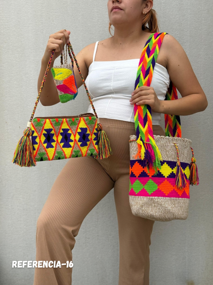 💫 Combo Wayuu: Mochila GRANDE Diseño+ Sobre + (MONEDERO GRATIS) 🎁