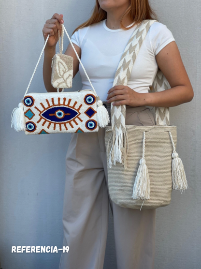 💫 Combo Wayuu: Mochila GRANDE+ Monedero + Sobre Artesanal🎁
