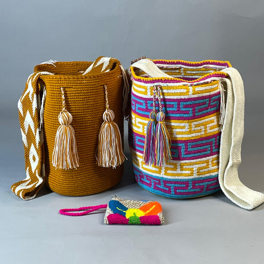 Set Wayuu 🔥 X2 MOCHILAS GRANDES + Monedero de Regalo🎁