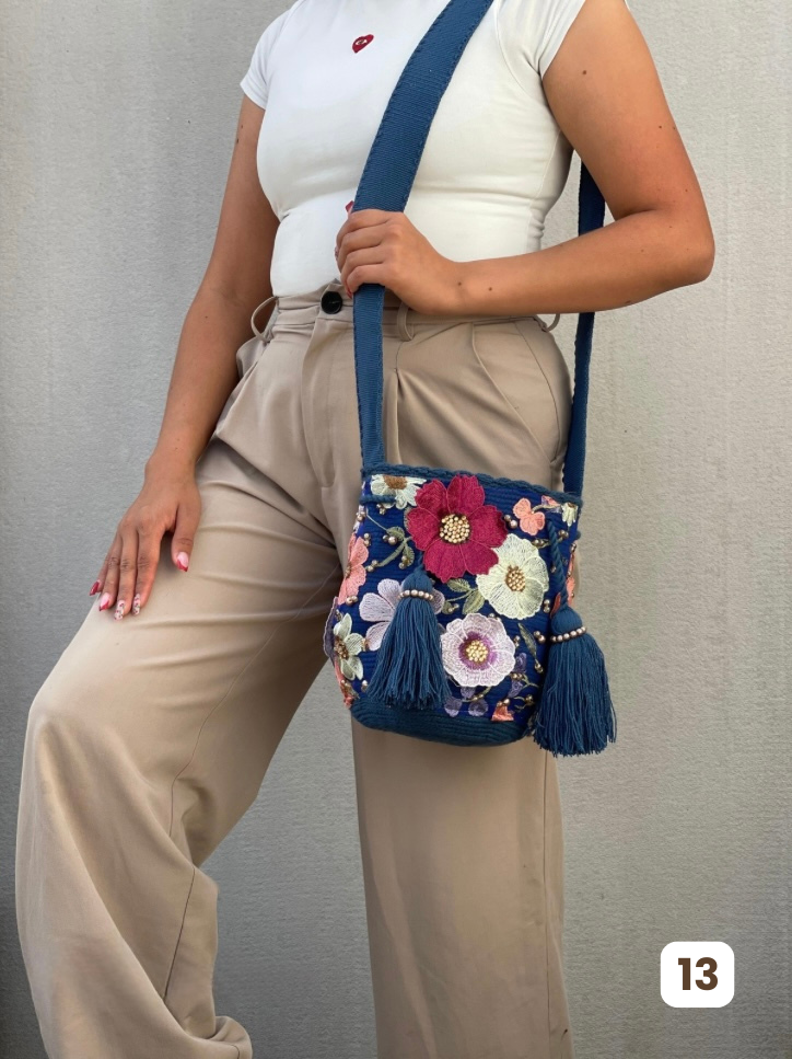 Mochila Recamada MEDIANA Primavera🌸🌷💎 (22x20)