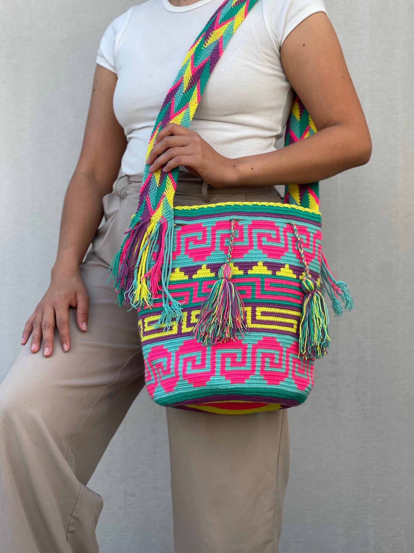 Mochila GRANDE Tonos Rosa🌹💞(31x28)