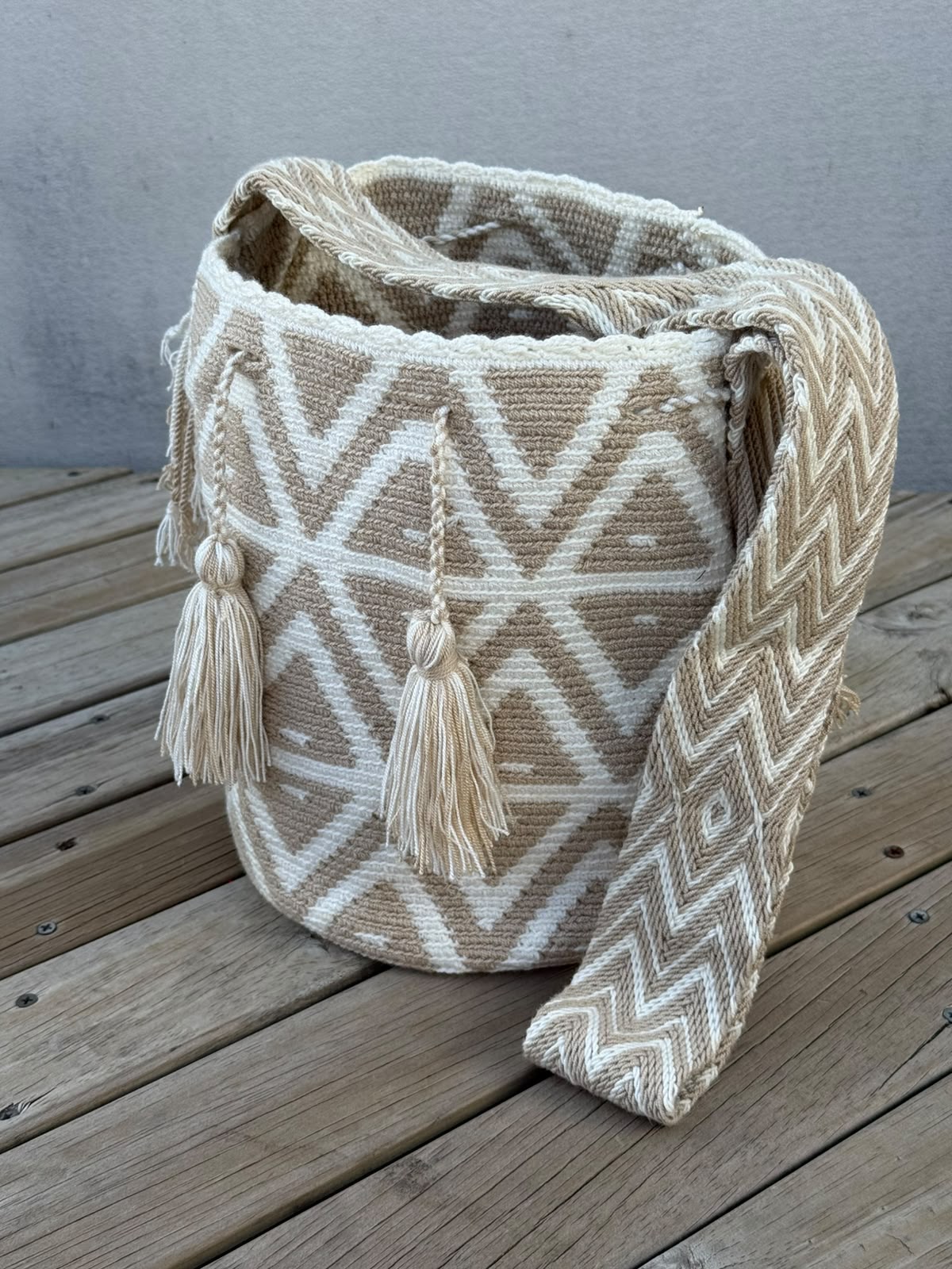 Mochila GRANDE Beige (31x28)