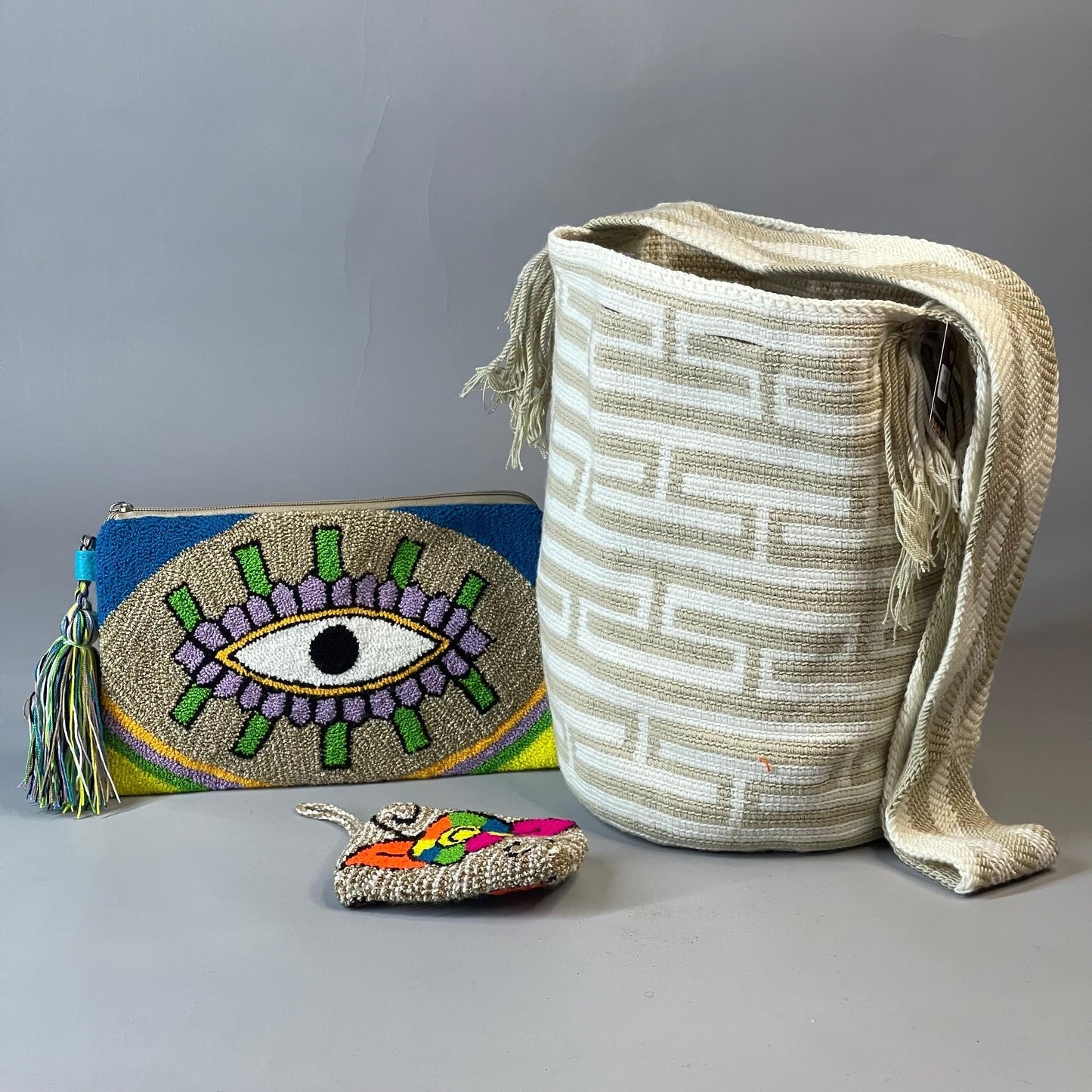 💫 Combo Wayuu: Mochila GRANDE Diseño+ Sobre + (MONEDERO GRATIS) 🎁
