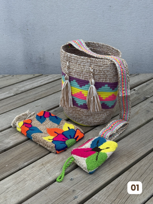 ✨Combo: Mochila MEDIANA Diseño+ Portacelular + (MONEDERO GRATIS) 🎁