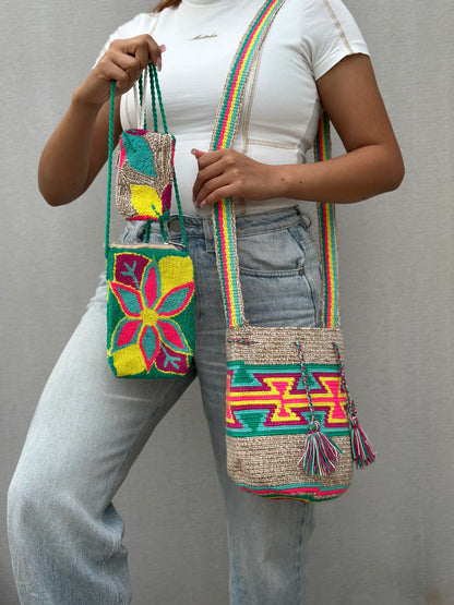 ✨Combo: Mochila MEDIANA Diseño+ Portacelular + (MONEDERO GRATIS) 🎁