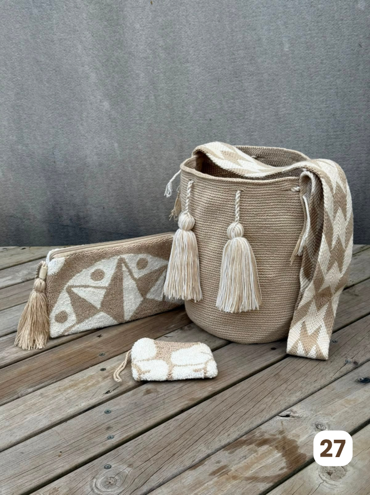 💫 Combo Wayuu: Mochila GRANDE+ Monedero + Sobre Artesanal🎁