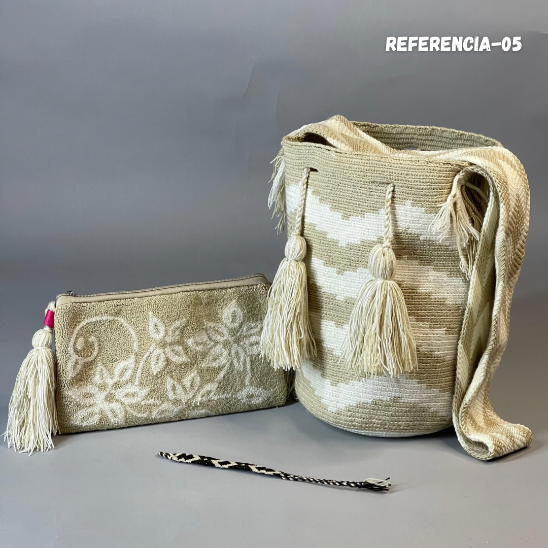 😱Combo Wayuu: Mochila GRANDE Diseño+ Sobre Tapizado+ (MANILLA GRATIS) 🎁