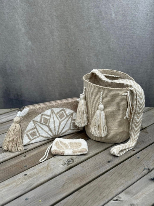 Combos Wayuu: Mochila MEDIANA + Sobre + (MONEDERO GRATIS)