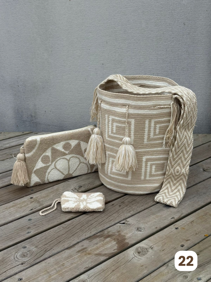 💫 Combo Wayuu: Mochila GRANDE Diseño+ Sobre + (MONEDERO GRATIS) 🎁