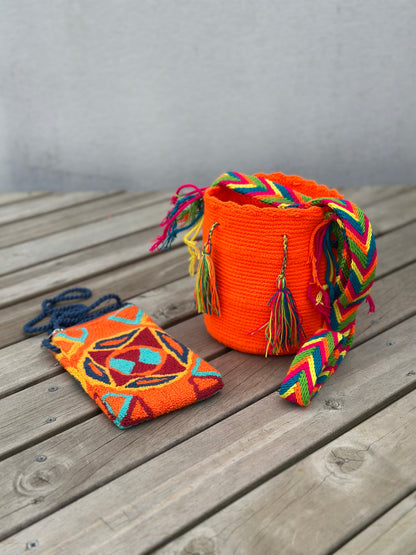 🎒📱 Combo Wayuu: Mochila Pequeña + PortaCelular 🚚✨
